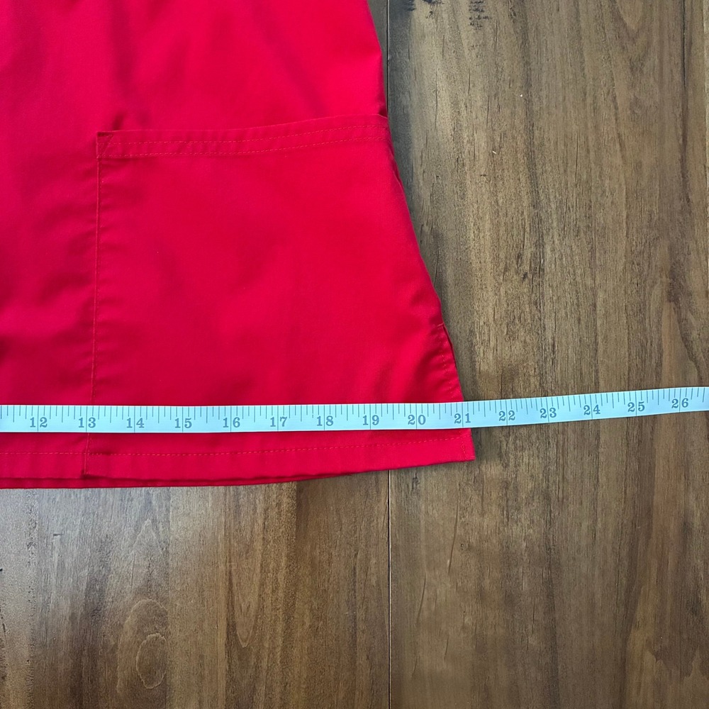 Women's Red Cherokee Scrub Top Style 1066 - Picture 9 of 14